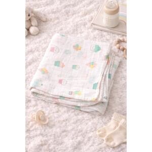 Angel Dear Cupcakes Ice Cream Cone Baby Swaddle Blanket Pink Cotton Bamboo Blend